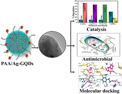 Graphical abstract: Catalytic performance and antibacterial behaviour with molecular docking analysis of silver and polyacrylic acid doped graphene quantum dots