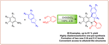 Graphical abstract: Diastereoselective multicomponent synthesis of dihydroisoindolo[2,1-a]quinolin-11-ones mediated by eutectic solvents