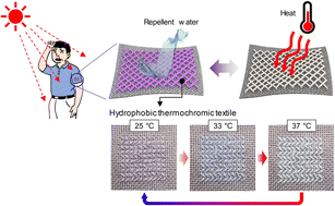 Graphical abstract: Reversible thermochromic fibers with excellent elasticity and hydrophobicity for wearable temperature sensors