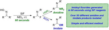 Graphical abstract: A modified Beckmann rearrangement for the facile synthesis of amidines and imidates via imidoyl fluoride intermediates