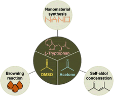 Graphical abstract: Chemical reactivity of the tryptophan/acetone/DMSO triad system and its potential applications in nanomaterial synthesis