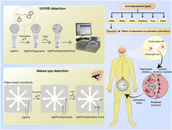 Graphical abstract: One-drop chemosensing of dapoxetine hydrochloride using opto-analysis by multi-channel μPAD decorated silver nanoparticles: introducing a paper-based microfluidic portable device/sensor toward naked-eye pharmaceutical analysis by lab-on-paper technology