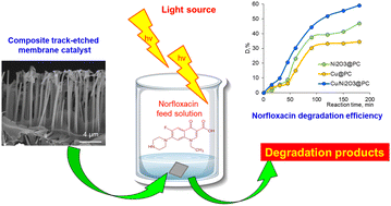 Graphical abstract: Effect of copper doping on the photocatalytic performance of Ni2O3@PC membrane composites in norfloxacin degradation