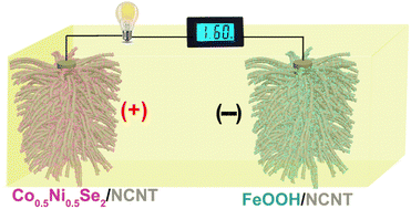 Graphical abstract: Coaxial nickel cobalt selenide/nitrogen-doped carbon nanotube array as a three-dimensional self-supported electrode for electrochemical energy storage