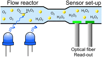 Graphical abstract: At-line monitoring of hydrogen peroxide released from its photocatalytic and continuous synthesis