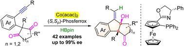 Graphical abstract: Cobalt-catalyzed enantioselective desymmetrizing reductive cyclization of alkynyl cyclodiketones