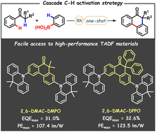 Graphical abstract: Molecular engineering of locked alkyl aryl carbonyl-based thermally activated delayed fluorescence emitters via a cascade C–H activation process