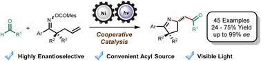 Graphical abstract: Asymmetric imino-acylation of alkenes enabled by HAT-photo/nickel cocatalysis