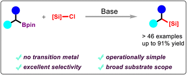 Graphical abstract: Facile preparation of organosilanes from benzylboronates and gem-diborylalkanes mediated by KOtBu