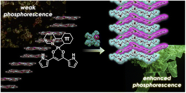 Graphical abstract: Enhanced solid-state phosphorescence of organoplatinum π-systems by ion-pairing assembly