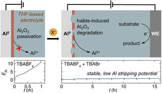 Graphical abstract: Enabling Al sacrificial anodes in tetrahydrofuran electrolytes for reductive electrosynthesis