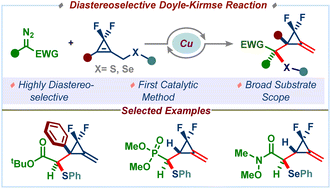 Graphical abstract: A highly diastereoselective strain-release Doyle–Kirmse reaction: access to functionalized difluoro(methylene)cyclopropanes