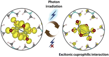 Graphical abstract: Excitonic cuprophilic interactions in one-dimensional hybrid organic–inorganic crystals