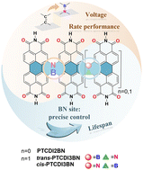 Graphical abstract: Precise synthesis of BN embedded perylene diimide oligomers for fast-charging and long-life potassium–organic batteries