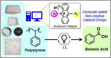 Graphical abstract: Enhancing the photocatalytic upcycling of polystyrene to benzoic acid: a combined computational-experimental approach for acridinium catalyst design