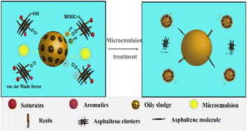 Graphical abstract: Insight into the oil removal mechanism of quaternary ammonium ionic liquid microemulsions for oily sludge treatment