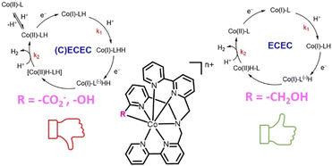 Graphical abstract: Electro- and photochemical H2 generation by Co(ii) polypyridyl-based catalysts bearing ortho-substituted pyridines