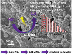 Graphical abstract: Electrodeposited copper–nickel nanoparticles as highly efficient electrocatalysts for nitrate reduction to ammonia
