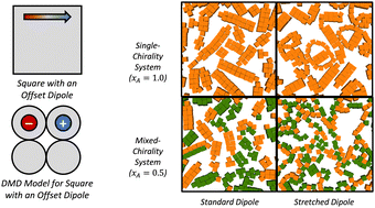 Graphical abstract: Computational investigation of the phase behavior of colloidal squares with offset magnetic dipoles