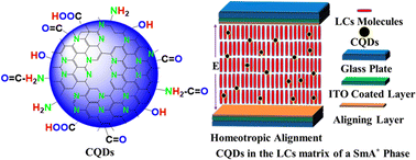 Graphical abstract: Impact of carbon quantum dots on self-assembly and dielectric relaxation modes of a room temperature tri-component fluorinated antiferroelectric liquid crystal mixture