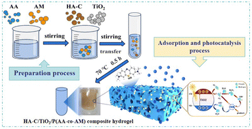 Graphical abstract: Preparation of modified humic acid/TiO2/P(AA-co-AM) nanocomposite hydrogels with enhanced dye adsorption and photocatalysis