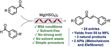 Graphical abstract: Solvent-free synthesis of chalcones using Mg(HSO4)2