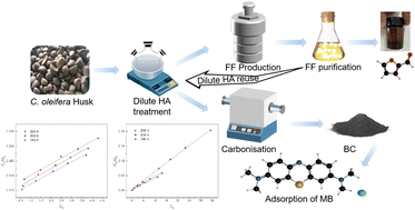 Graphical abstract: Towards furfural and biomass char production from Camellia oleifera husks using dilute hydrochloric acid pretreatment: a comprehensive investigation on adsorption performance