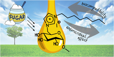 Graphical abstract: Synthesis, biocompatibility, and antimicrobial properties of glucose-based ionic liquids