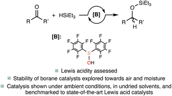 Graphical abstract: Exploration of bis(pentafluorophenyl)borinic acid as an electronically saturated, bench-top stable Lewis acid catalyst