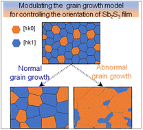Graphical abstract: The role of grain growth in controlling the crystal orientation of Sb2S3 films for efficient solar cells