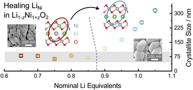 Graphical abstract: Stoichiometry matters: correlation between antisite defects, microstructure and magnetic behavior in the cathode material Li1−zNi1+zO2