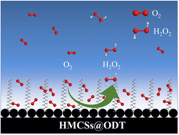 Graphical abstract: Interface engineering of superhydrophobic octadecanethiol-functionalized hollow mesoporous carbon spheres for alkaline oxygen reduction to hydrogen peroxide