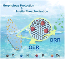 Graphical abstract: A one-stone-two-birds strategy to construct metal–organic framework-derived cobalt phosphide as an efficient bifunctional electrocatalyst for oxygen electrode reactions