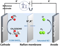 Graphical abstract: Remodelling the chlor-alkali electrolysis process to co-generate useful reduction products from CO2