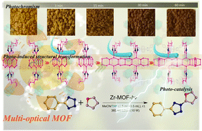 Graphical abstract: Enhancing energy transfer through visible-light-driven polymerization in a metal–organic framework