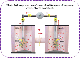 Graphical abstract: Value-added methanol electroreforming coupled with green hydrogen production at the edge interface of 2D boron nanosheets