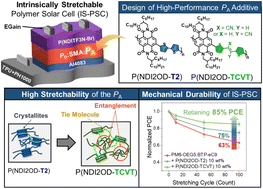 Graphical abstract: Design of mechanically-robust naphthalenediimide-based polymer additives for high-performance, intrinsically-stretchable polymer solar cells