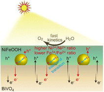 Graphical abstract: Boosting photoelectrochemical water oxidation by sandwiching gold nanoparticles between BiVO4 and NiFeOOH
