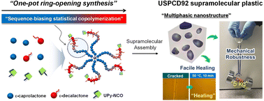 Graphical abstract: Super-tough self-healable multiphasic supramolecular plastic via sequence-biased statistical copolymerization