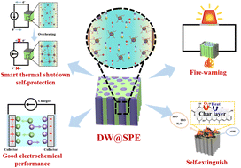 Graphical abstract: Wood-based electrolyte with reversible phase transition for smart thermal-shutdown self-protection