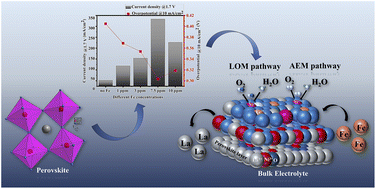 Graphical abstract: Deciphering the role of Fe impurities in the electrolyte boosting the OER activity of LaNiO3