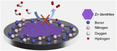 Graphical abstract: Dual role of hBN as an artificial solid–electrolyte interface layer for safe zinc metal anodes