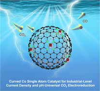 Graphical abstract: Isolated cobalt–nitrogen sites on high-curvature carbon achieving industrial-level current density and pH-universal CO2 electroreduction