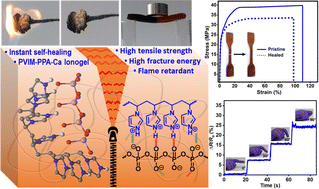 Graphical abstract: Rapid self-healing and superior toughness in ionically crosslinked polymer ionogels and strain sensing applications