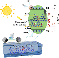 Graphical abstract: Strengthened H2O adsorption and photogenerated carrier separation: surface C-coupled hydroxylation of g-C3N4 photocatalysts for efficient H2 production