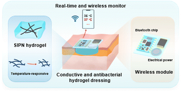 Graphical abstract: Flexible and temperature-responsive hydrogel dressing for real-time and remote wound healing monitoring