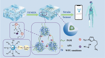 Graphical abstract: Highly stretchable, supersensitive, and self-adhesive ionohydrogels using waterborne polyurethane micelles as cross-linkers for wireless strain sensors