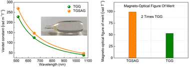 Graphical abstract: Reporting a novel visible near-infrared {Tb3}[Ga0.1Sc1.9](Al3)O12 single crystal for Faraday isolators