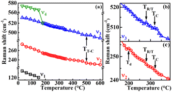 Graphical abstract: Dynamics of the phase transition in Bi0.5Na0.5TiO3 based on in situ Raman spectroscopy