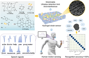 Graphical abstract: Stretchable, ultralow detection limit and anti-interference hydrogel strain sensor for intelligent throat speech recognition using Resnet50 neural network